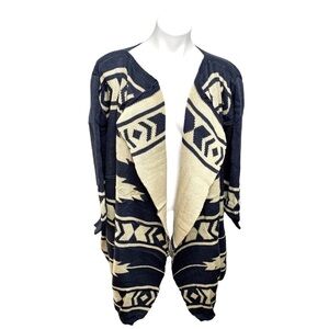 Boutique Aztec Sweater Navy/Tan New
